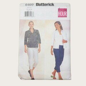 Vintage Butterick Sewing Pattern 6469 Misses Top Pants Size 12-16 Uncut
